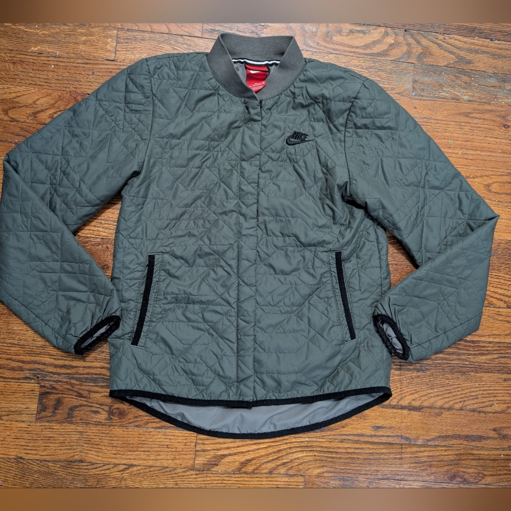 Nike Olive Green Quilted Jacket XS